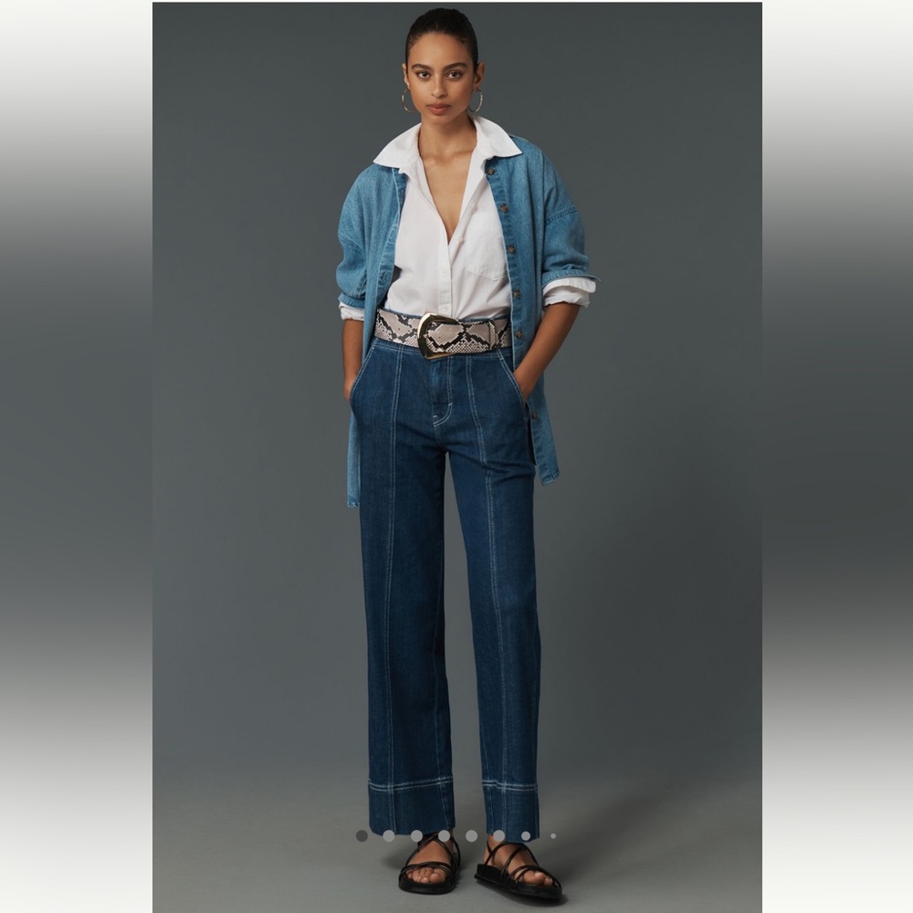 Pilcro Seamed High-Rise Flare Jeans Size 27
